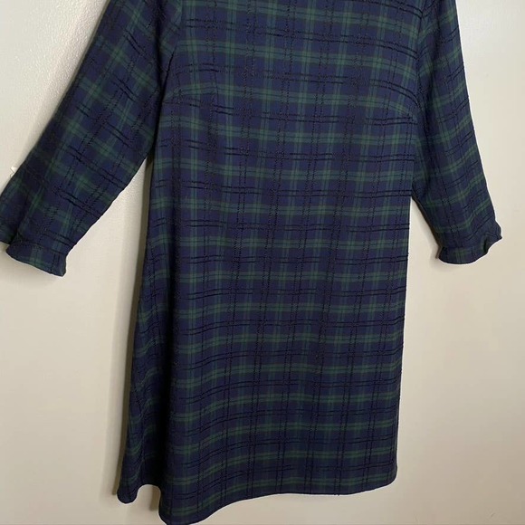 Women's Crown & Ivy Bow Back Tartan Plaid Holiday Christmas Dress Navy Small - Picture 3 of 8